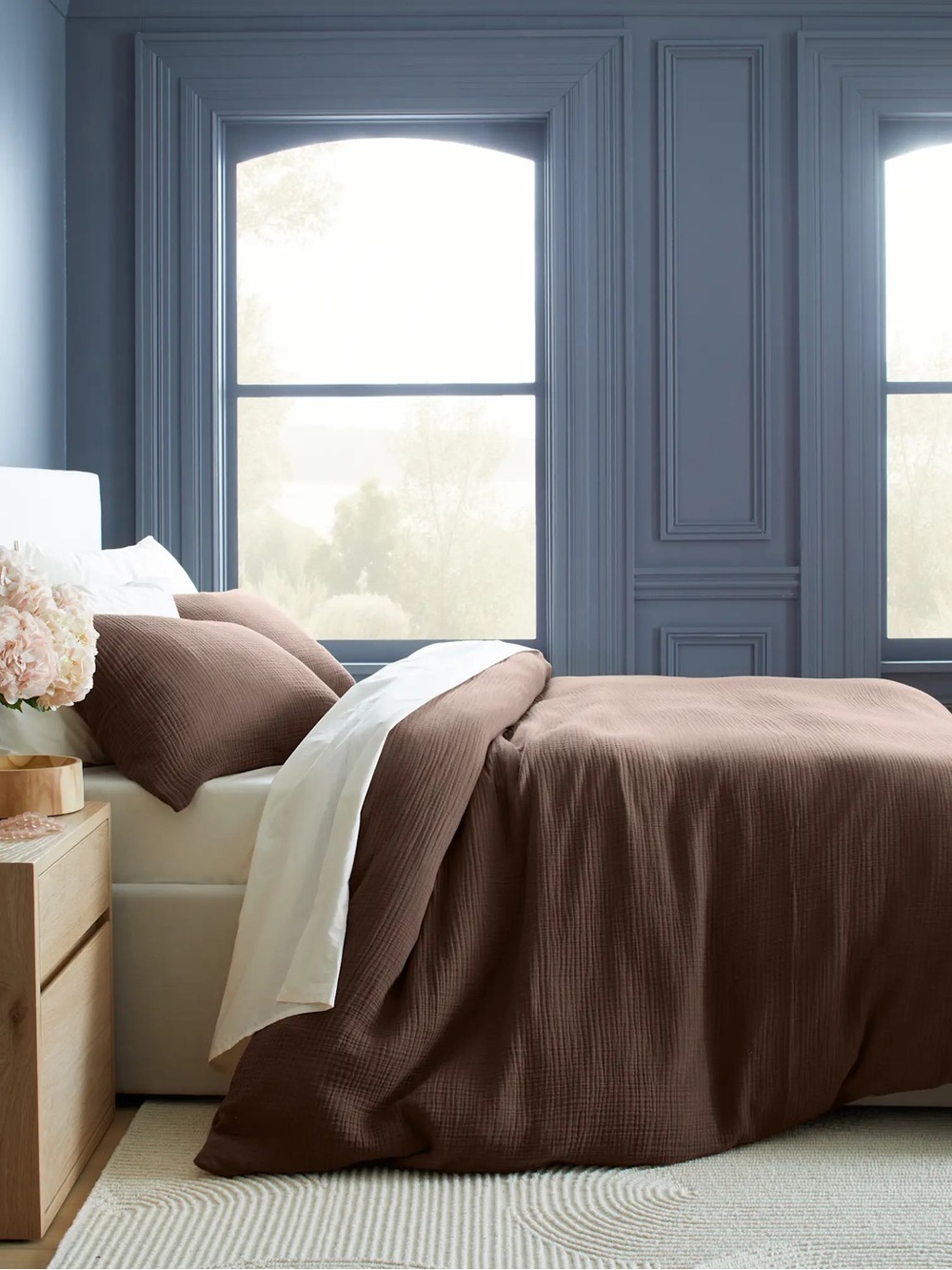 NEW Quince King Chocolate $149 Organic Cotton Gauze Duvet Cover
